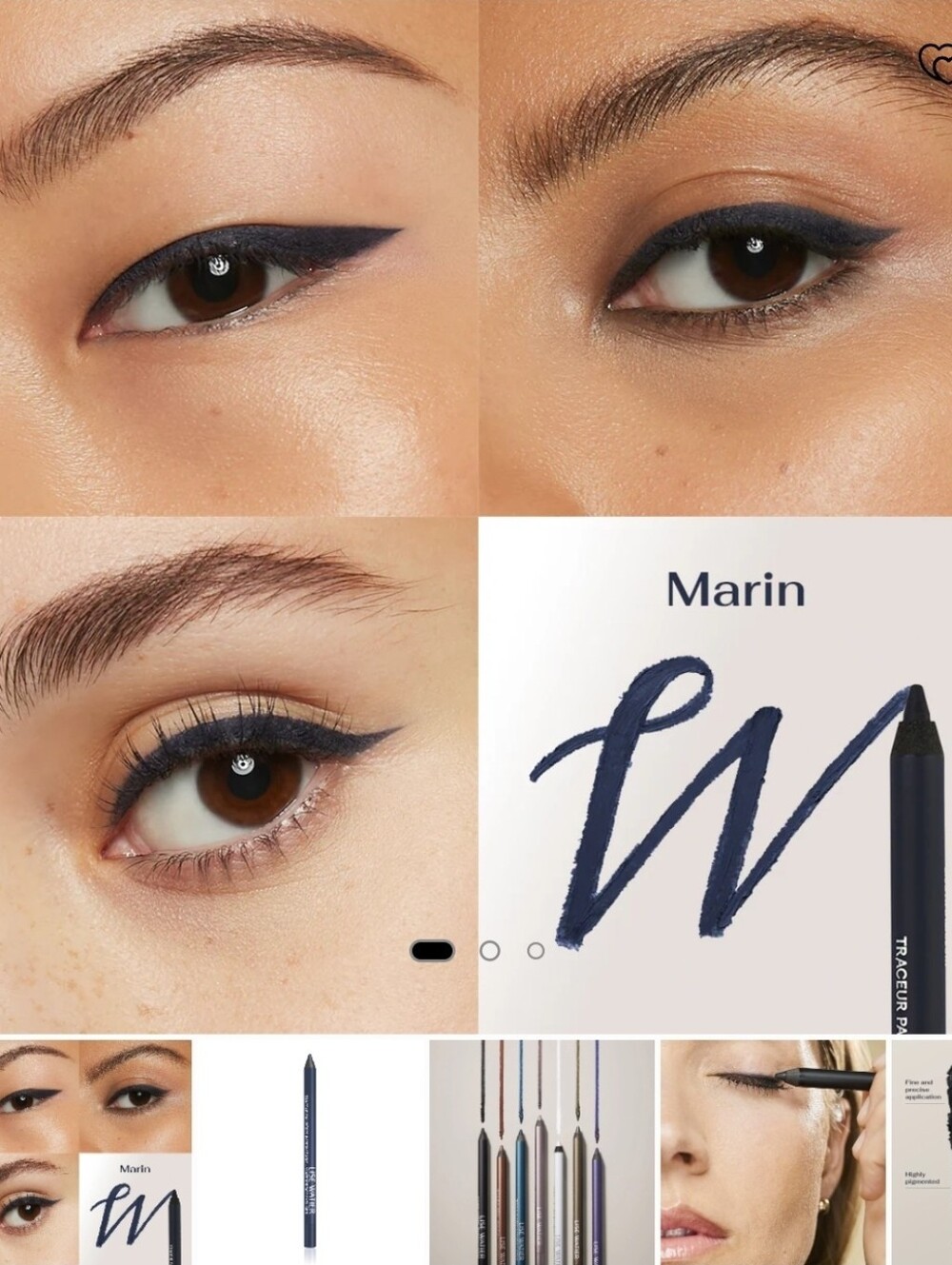 Lise Watier Waterproof Eyeliner Pencil - Marin Deep Navy Blue NEW